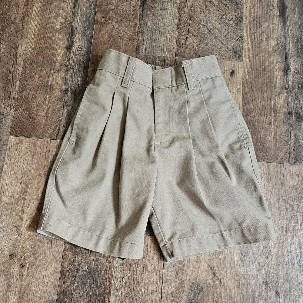 Vintage Royal Park Uniforms Boys' Khaki Shorts – Size 4 – Pleated Front
